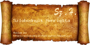 Szlobodnyik Henrietta névjegykártya