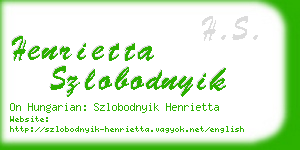 henrietta szlobodnyik business card